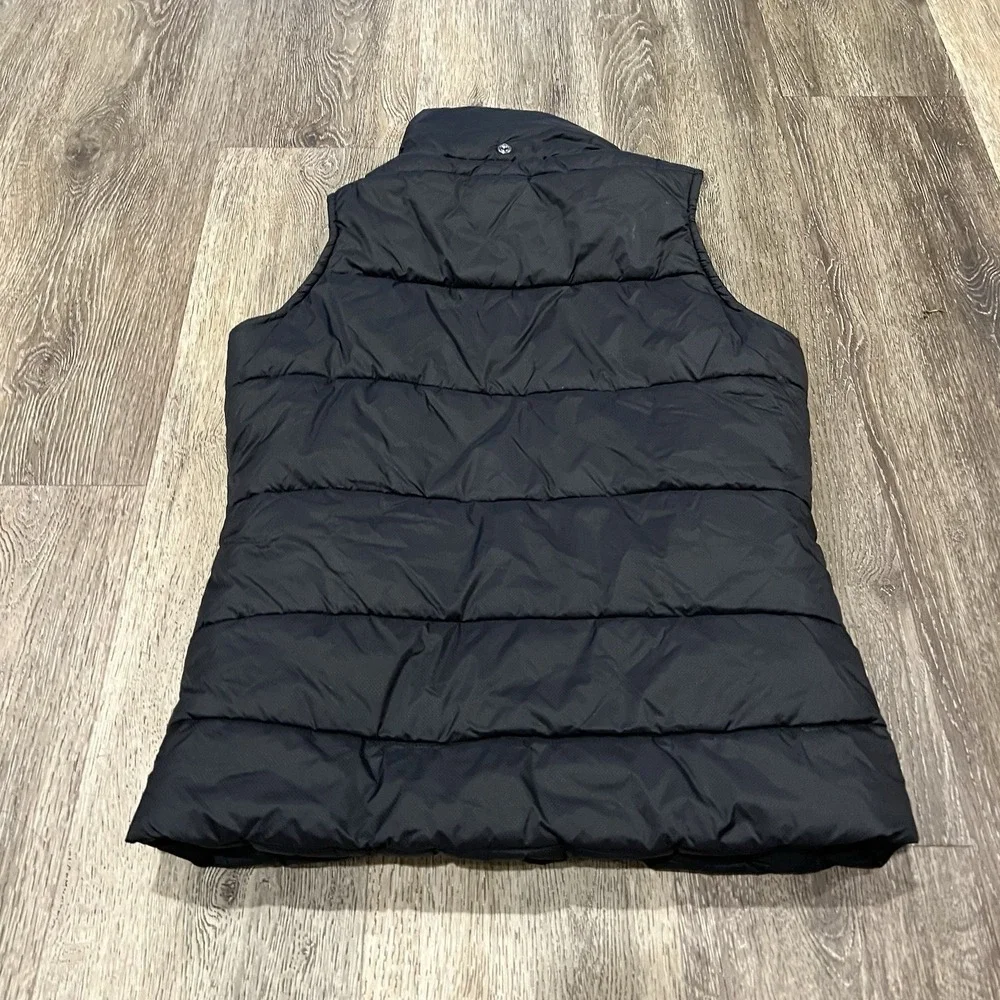 Burton Women's Full Zip Button Puffy Rancher Black Nylon Vest Size XS